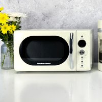 Hamilton Beach 20L Retro Cream Microwave - Cream