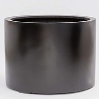 Black Stone Composite Low Cylinder Outdoor Planter - Black / 341l