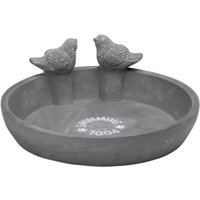 Cement Round Bird Bath for Garden Ornaments Outdoor - Grey