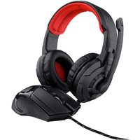 Trust 2-in-1 Multiplatform Gaming Set with Over-Ear Headset and Mouse - Red