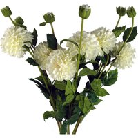 Bunch of Artificial Dahlia PomPom Flower Stems - Dhalia Cream Flower