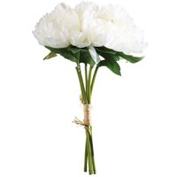 Artificial Silk Hand Tied Peony Bouquet - White