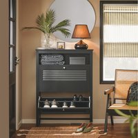 SoBuy Shoe Cabinet Hallway Narrow Flip Shoe Storage - Black