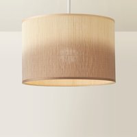 Mollie Ombre Natural Bamboo Easy Fit Ceiling Drum Lamp Shade with LED Bulb - Neutral