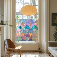 Sellano Art Deco Stained Glass Privacy Window Film - Pink / 55cm