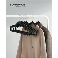 SONGMICS Non-Slip Velvet Coat Hangers - Black / 3.7kg