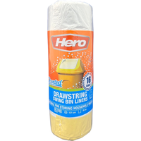 Hero 60L Swing Scented Bin Liners Drawstring White Pack of 16 - Black