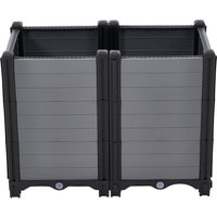 Breeins Plastic Raised Planter Box - Grey / 60cm / 46mm