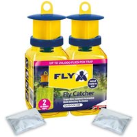 Liquid Fly Traps Outdoor Baited Poison Free Traps Twin Pack - Yellow