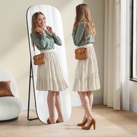 Full Length Rounded Rectangle Mirror - Ink Black