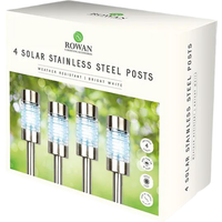 Silver Solar Post Lights 4pk - Silver