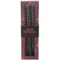 Set of 3 Dark Romance Twist Taper Candles for Gothic Decor - Black
