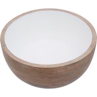 Kara Mango Wood Round Serving Bowl - Brown