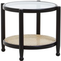 Cebu Rattan and Glass Side Table - Black