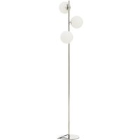Karter Chrome Finish And White Glass Floor Lamp - Silver