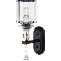 Modern E27 Crystal Wall Lamp for Ambient Lighting - Black
