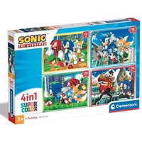 Sonic 4 Puzzles in 1 Box 12 16 20 24 Piece Jigsaw Puzzles - Various Colours