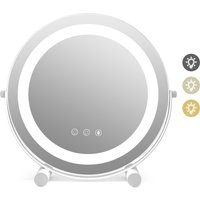 Round Vanity Mirror with Adjustable Brightness - White