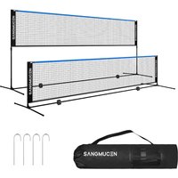 Portable 5m Badminton Net Set For Volleyball Pickleball Tennis - Blue Black