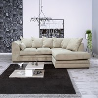 Kaspo 4 Seater Fabric Corner Sofa - Beige / Right-hand