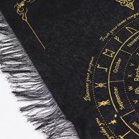 Ancient Witch Sun Face Pendulum Divination Cloth Black Gold - Black