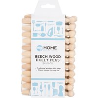 Pack of 24 My Home Beech Wood Dolly Pegs