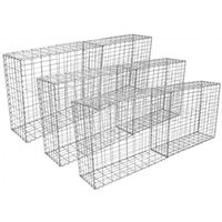 Gabion Baskets 100x95x30cm 6 Pack - Silver