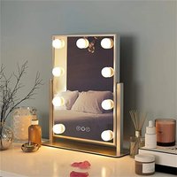 9 LED Bulbs Hollywood Vanity Mirror, 3 Colour Lighting Modes - White