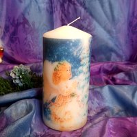Christmas Pillar Candle Angel - White / 7