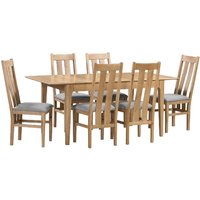 Cotswold Dining Table and Chairs Set - Brown / 1 Table and 6 Chairs