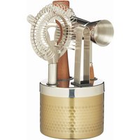 BarCraft, BarCraft Five Piece Hammered Brass Finish Cocktail Tool Set, Gift Boxed - Gold BarCraft, BarCraft Five Piece Hammered Brass Finish Cocktail Tool Set, Gift Boxed - Gold