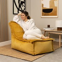 icon Dolce Velvet Bean Bag Lounger - Yellow
