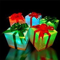 5 Piece Colour Changing LED Presents - White