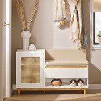 Lattice Shoe Storage Bench - White