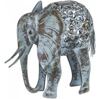 Solar Silhouette Elephant Light - Grey