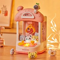 Small Grabbing Clip Doll Claw Machine Kids Toy - Pink and White