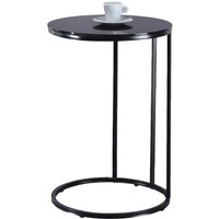 C Shaped Side Table Chrome Living Room Furniture - Black