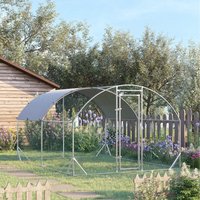 PawHut Walk In Pet Run Small Animals Playpen for Hen - Silver / 380cm