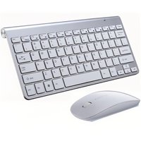 Portable Wireless Mini Keyboard and Mouse Combo Set - Silver