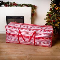 Nordic Print Christmas Tree Storage Bag - Red