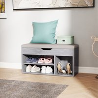 HOMCOM Sit On Shoe Storage Unit Grey - Grey
