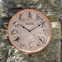 Bird Garden Wall Clock - Cream & Orange
