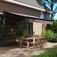 Outsunny Electric Awning with LED Light, Remote Controller - Dark Grey-3x2.5m