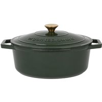 Oval Cast Iron Casserole Dish - 4.68L - Green