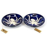 Signature Octopus Ceramic Pasta Bowls - White