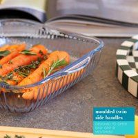 Optical Square Glass Oven Dish - 24cm x 21cm - Clear / 2