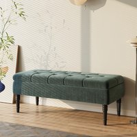 Lifeideas Rectangular Upholstered Storage Bench - Green