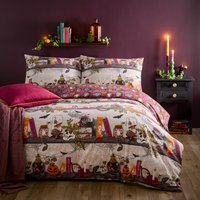 Witchy Tales Printed Reversible Duvet Cover Set Double - Multicoloured