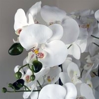 Orchid Artificial White Gold Ceramic Planter - 60cm White / Gold Planter
