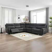 Power Corner Recliner Sofa Set - Dark Grey / 5 seater 292x322cm